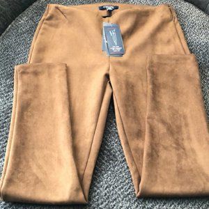 Chaps  Brown Faux Suede, Slim Leg Pant, NWT